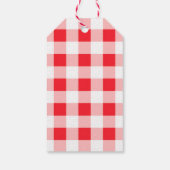 Aquarell-Kranz MONOGRAMM rotes Karo leer Geschenkanhänger (Rückseite)