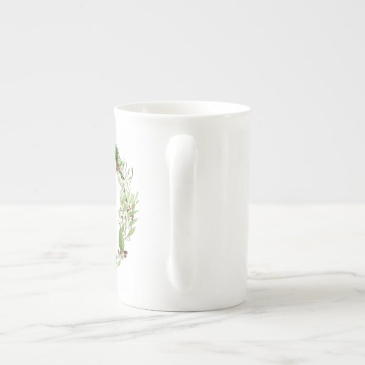 Aquarell-Kranz O heiliger Nacht Porzellantasse (Rückseite)