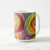 Aquarell-Kreismuster Bunte Abstrakte Kunst Kaffeetasse (VorderseiteRechts)