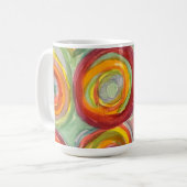 Aquarell-Kreismuster Bunte Abstrakte Kunst Kaffeetasse (Vorderseite Links)