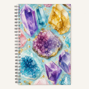 Aquarell-Kristall-Edelstein-Notizbuch Notizblock