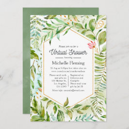 Aquarell Kristallgrün Virtuelle Dusche Einladung