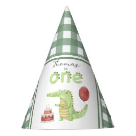 Aquarell Krokodil 1. Geburtstag Partyhütchen