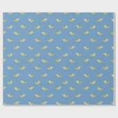 Aquarell Krokodile auf Blau Geschenkpapier (Flach)