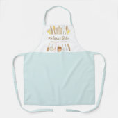 Aquarell Küche Kochen Geschirr Pastel Blau Schürze (Vorderseite)