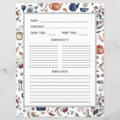 Aquarell Küchenutensilien | Recipe Binder Page (Vorderseite)