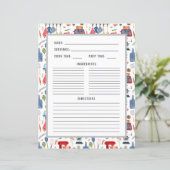 Aquarell Küchenutensilien | Recipe Binder Page (Stehend Vorderseite)