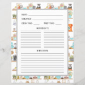 Aquarell Küchenutensilien | Recipe Binder Page (Rückseite)