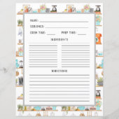 Aquarell Küchenutensilien | Recipe Binder Page (Vorderseite)