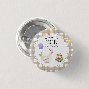 Aquarell-Küken 1. Geburtstag Button