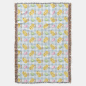 Aquarell-Küken und Eier auf blauem Gingham-Muster Decke (Vorderseite Vertikal)