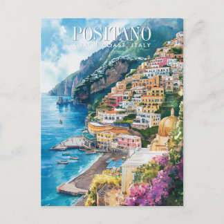 Aquarell Kunst Amalfi Küste Italien Postkarte