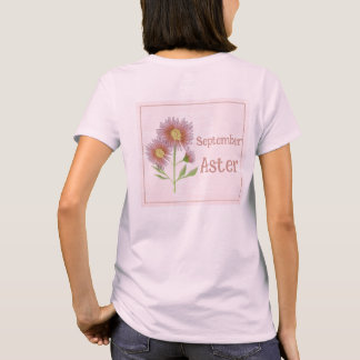 Aquarell-Kunst Aster-Blume September Geburtstag T-Shirt