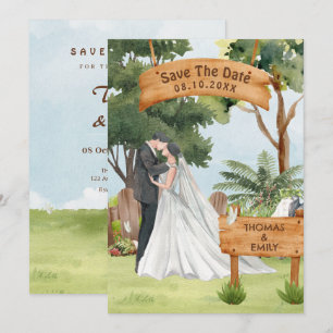 Aquarell-Kunst-Hochzeit Save The Date