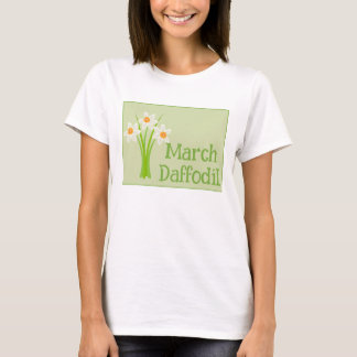 Aquarell-Kunst-Osterglocken-Blume-März-Geburtstag T-Shirt