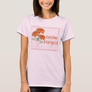 Aquarell-Kunst Ringelblume Oktober Geburtstag T-Shirt