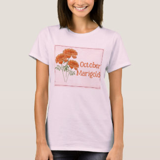Aquarell-Kunst Ringelblume Oktober Geburtstag T-Shirt