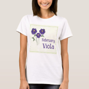 Aquarell-Kunst Veilchen-Blume Februar Geburtstag T-Shirt