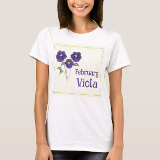 Aquarell-Kunst Veilchen-Blume Februar Geburtstag T-Shirt