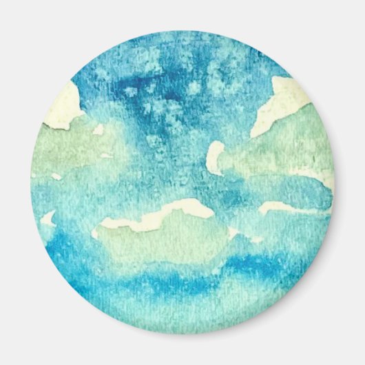 Aquarell-Kunst Wolken Magnet (Vorne)
