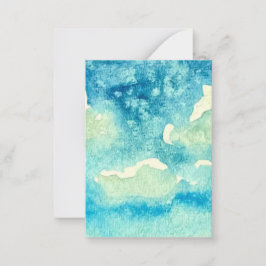Aquarell-Kunst Wolken Mitteilungskarte