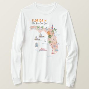 Aquarell-Kunstkarte des Bundesstaates Kalifornien T-Shirt