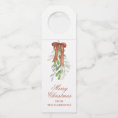 Aquarell Kupfer Bow Ribbon Garland Weihnachten Flaschenanhänger (Vorderseite)