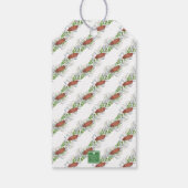 Aquarell Kupfer Bow Ribbon Wraath Weihnachten Geschenkanhänger (Rückseite)