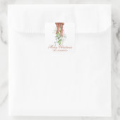 Aquarell Kupfer Ribbon Garland Swai Weihnachten Quadratischer Aufkleber (Tasche)