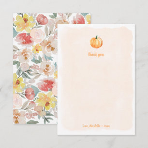 Aquarell-Kürbis-Baby-Shower-Dankeschön Dankeskarte