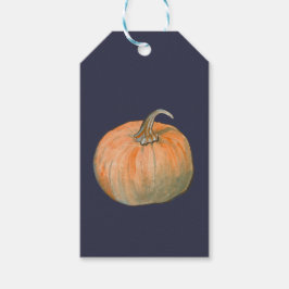 Aquarell-Kürbis Geschenkanhänger