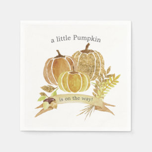 Aquarell-Kürbis-Herbst-Baby-Shower-Servietten Serviette