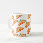 Aquarell-Kürbis-Herbstmuster Kaffeetasse (Vorderseite Links)