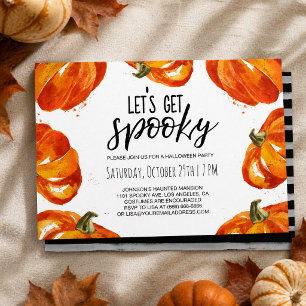 Aquarell-Kürbis Lass uns gruselig Halloween Einladung