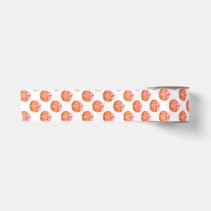 Aquarell-Kürbis mit rosa Schleifenmuster Satinband