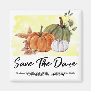 Aquarell-Kürbis Save-the-Date Herbsthochzeit Magnet