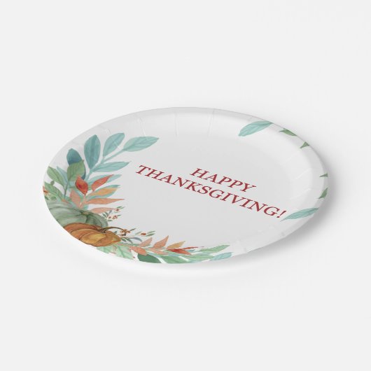 Aquarell-Kürbise Pappteller (Schrägansicht)