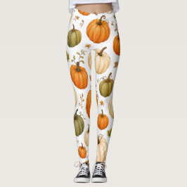 Aquarell-Kürbismuster Herbstkürbisse  Leggings