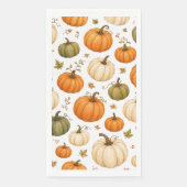 Aquarell-Kürbismuster Herbstkürbisse Serviette (Vorderseite)