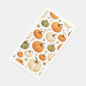 Aquarell-Kürbismuster Herbstkürbisse Serviette (Ecke)