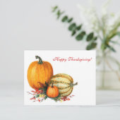 Aquarell-Kürbisse Feiertagspostkarte (Stehend Vorderseite)