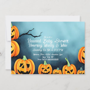 Aquarell-Kürbisszene Halloween-Baby-Party Einladung