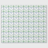 Aquarell-Küsten-Austern-Topiary Geschenkpapier (Flach)