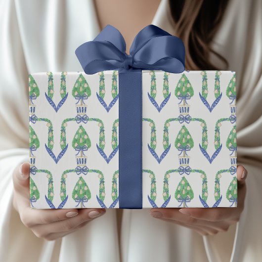 Aquarell-Küsten-Austern-Topiary Geschenkpapier