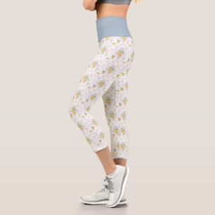 Aquarell-Küsten-Riviera-Zitronen-Fliesenmuster Capri Leggings