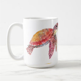 Aquarell-Küsten-Sommer-Sticker-Set | Meeresschildk Kaffeetasse