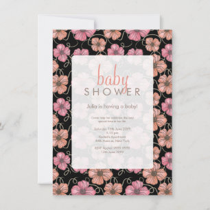 Aquarell-laden Blumenmuster-Babyparty ein Einladung