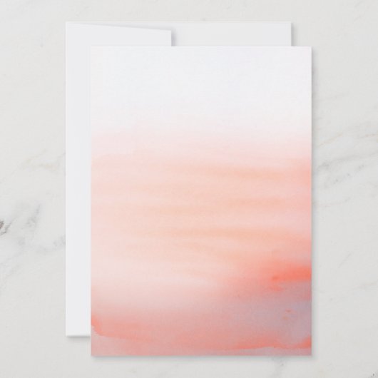 Aquarell-lädt rosa moderne Typografie-Hochzeit ein Einladung (Rückseite)