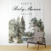 Aquarell Lake Forest Baby Dusche Foto Hintergrund Wandteppich (Beispiel)