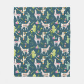 Aquarell-Lama-Flaggen-Muster Fleecedecke (Vorderseite)